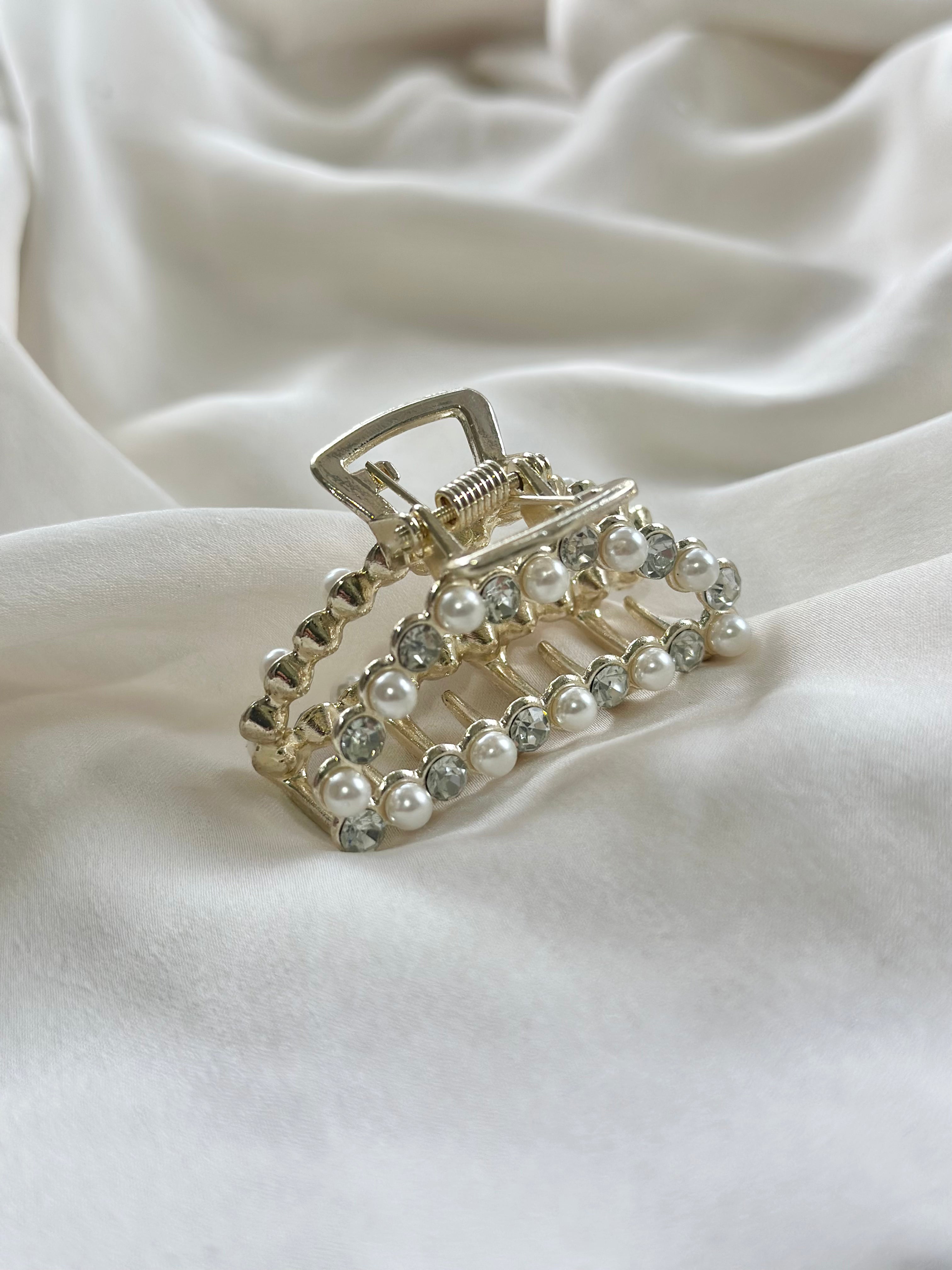 Pearls and Diamante Claw Clip