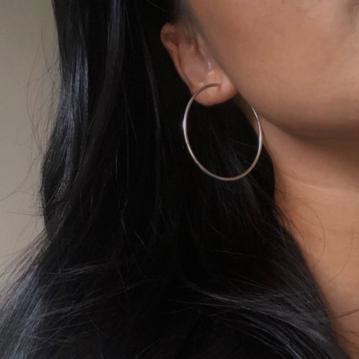 Lauren Stirling Silver Hoop Earrings 20mm