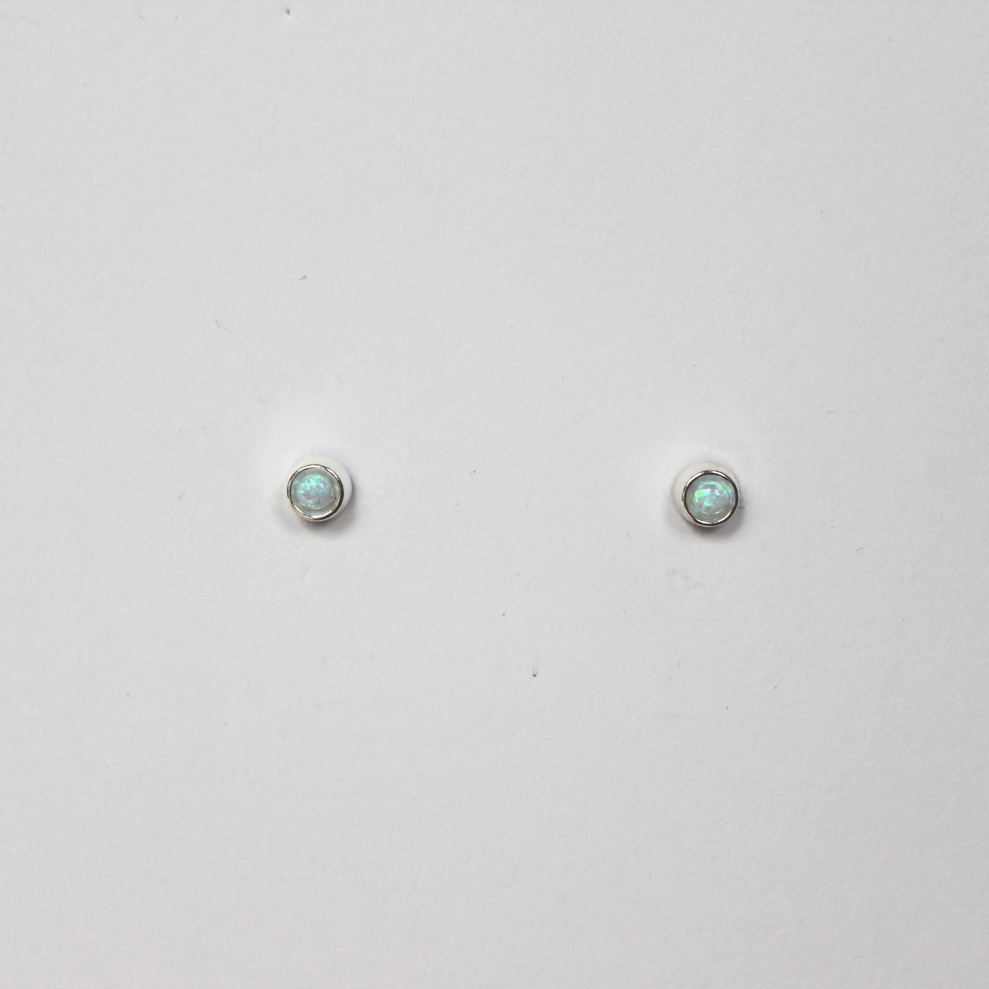 Scarlett Stirling Silver, Coloured Cubic Zirconia Stud Earrings Opal